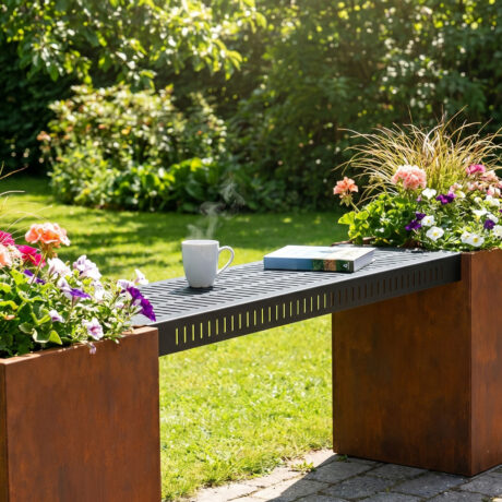 Plantekasser med bænk